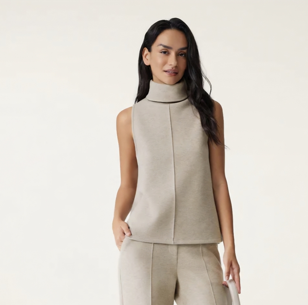 OGL 2 Pcs. Neutral Flare Knit Maxi Skirt and Top Set Beige NWT - Picture 2 of 5